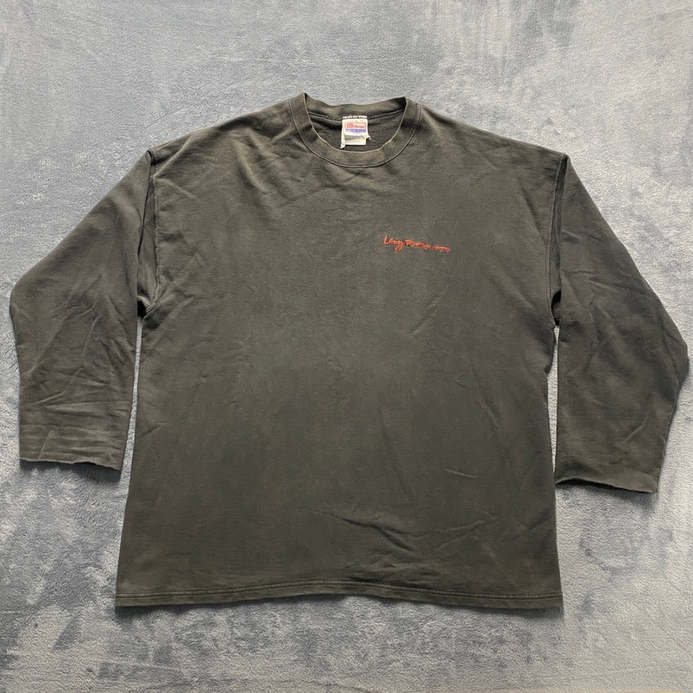 Vintage Sweatshirt Mens XL Black Hanes Levy Restaurants Long Sleeve Crewneck
